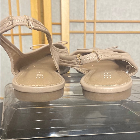Beige Perforated Slingback Flats - Picture 3 of 5